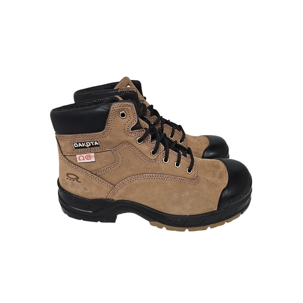 Dakota Men's 6” 6006 Quad Comfort Steel Toe Fresh Tech Work Boots Tan Size 11M - Picture 2 of 8